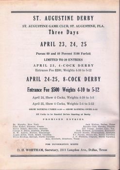 St. Augustine Derby ad, Feb. 1948 Feathered Warrior