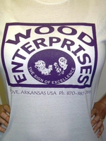 White T-Shirt with purple logo 