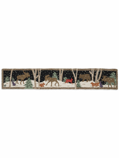 1' x 6' Hooked Wool Hearth Rug
