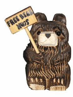 10" BEAR HOLDING SIGN CHAINSAW CARVING