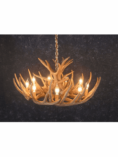 12 ANTLER WHITETAIL DEER CHANDELIER