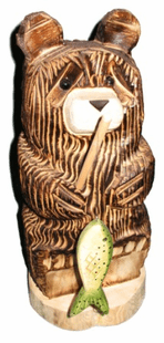 18" FISHING BEAR CHAINSAW CARVING