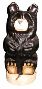 18" SITTING BEAR CHAINSAW CARVING