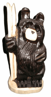 18" SKIING BEAR CHAINSAW CARVING