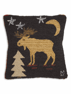18 X 18 NIGHT MOOSE PILLOW
