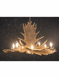 6 ANTLER MOOSE CHANDELIER