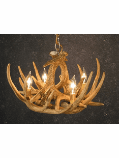 6 ANTLER WHITETAIL CHANDELIER