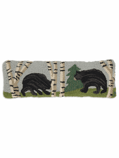 8"X24" BEAR WOODS HOOKED PILLOW