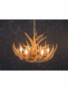 9 ANTLER WHITETAIL DEER CHANDELIER