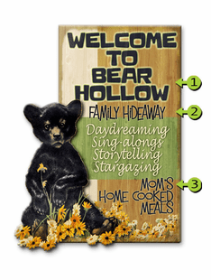 BEAR CUB PERSONALIZED SIGN