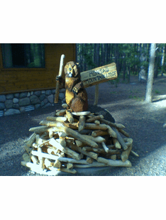 BEAVER AND LODGE W/SIGN
