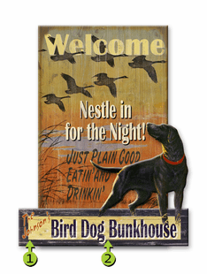 BIRD DOG PERSONALIZED SIGN