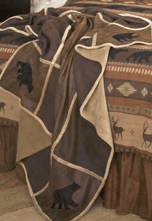 Black Bear Grid Throw