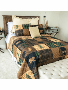 Brown Bear Cabin Quilt Sets