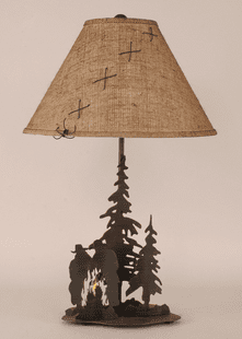 COWBOY CAMPFIRE METAL TABLE LAMP