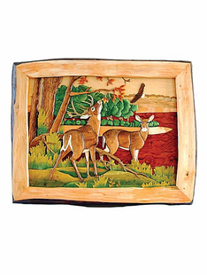 DEER INTARSIA 24"X22"