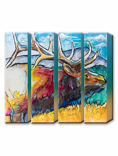 Elk Tetra Metal Wall Art by Ed Anderson