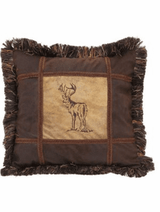 Embroidered Buck Pillow