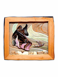 FISH INTARSIA BASS 18 X 16