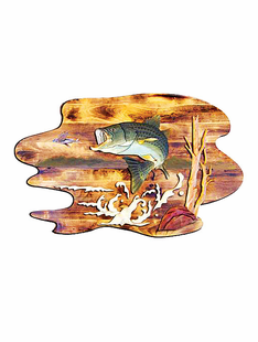 FISH INTARSIA  BASS 24"X16"