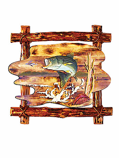 FISH INTARSIA BASS 24"X24"