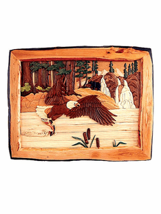 FLYING EAGLE INTARSIA 26"X22"
