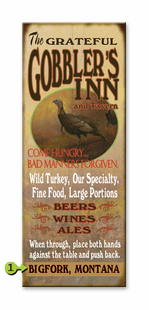 GOBBLER'S INN PERSONALIZED SIGN