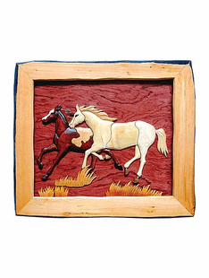 HORSE INTARSIA 18"X16"