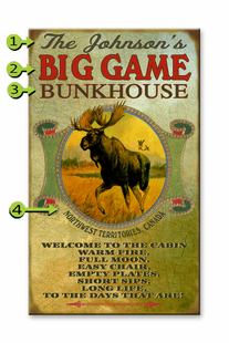 HUNTERS RETREAT PERSONALIZED SIGN- MOOSE