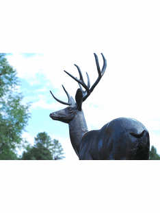 LIFE SIZE DEER BUCK METAL SCULTURE