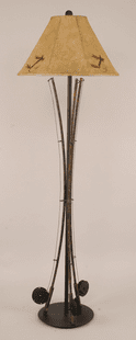 METAL FISHING POLES FLOOR LAMP