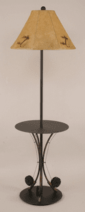 METAL FISHING POLES TRAY FLOOR LAMP