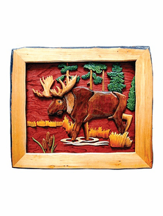 MOOSE INTARSIA 18"X16"