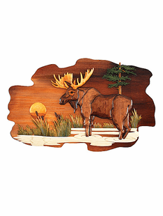 MOOSE INTARSIA 24"X16"
