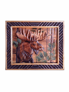 MOOSE INTARSIA 26"X22"