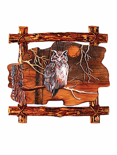 OWL INTARSIA 24"X24"