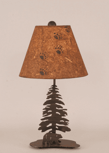 PINE TREE WITH BEAR METAL DESK LAMP
