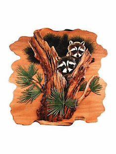 RACCOON INTARSIA 24"X24"
