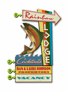 RAINBOW LODGE PERSONALIZED SIGN
