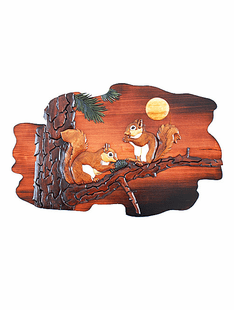 SQUIRREL INTARSIA 24"X16"