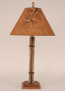 TWIG AND LEATHER TABLE LAMP