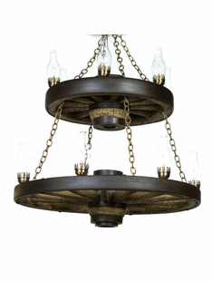 Wagon Wheel Double Tier Chandelier