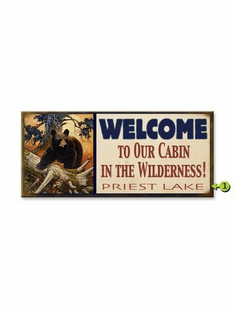 WELCOME TO OUR CABIN PERSONALIZED BEAR SIGN