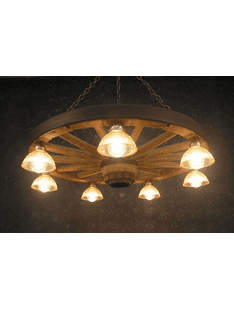 Western Wagon Wheel Down Light Chandelier