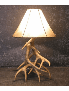 WHITETAIL THREE ANTLER FAUX  LAMP