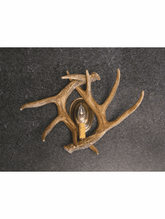 WHITETAIL TWO ANTLER FAUX SCONCE