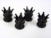 Billet Crown Valve Stem Cap Kit Gloss Black 