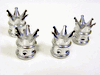 Billet Crown Valve Stem Cap Kit High Polished Silver