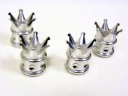 Billet Crown Valve Stem Cap Kit High Polished Silver