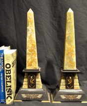 Antique French Neo-Egyptian Marble Obelisks